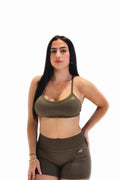 CLASSIC CROSS BACK BRA - OLIVE BROWN