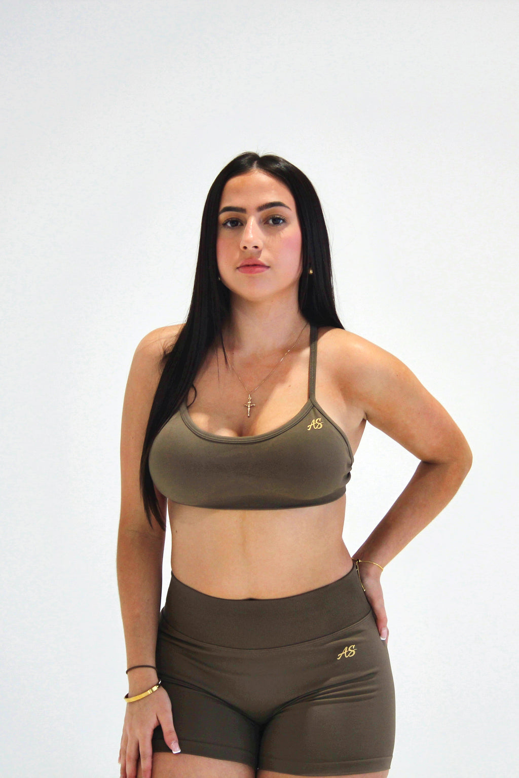 CLASSIC V-DROP SHORTS - OLIVE BROWN