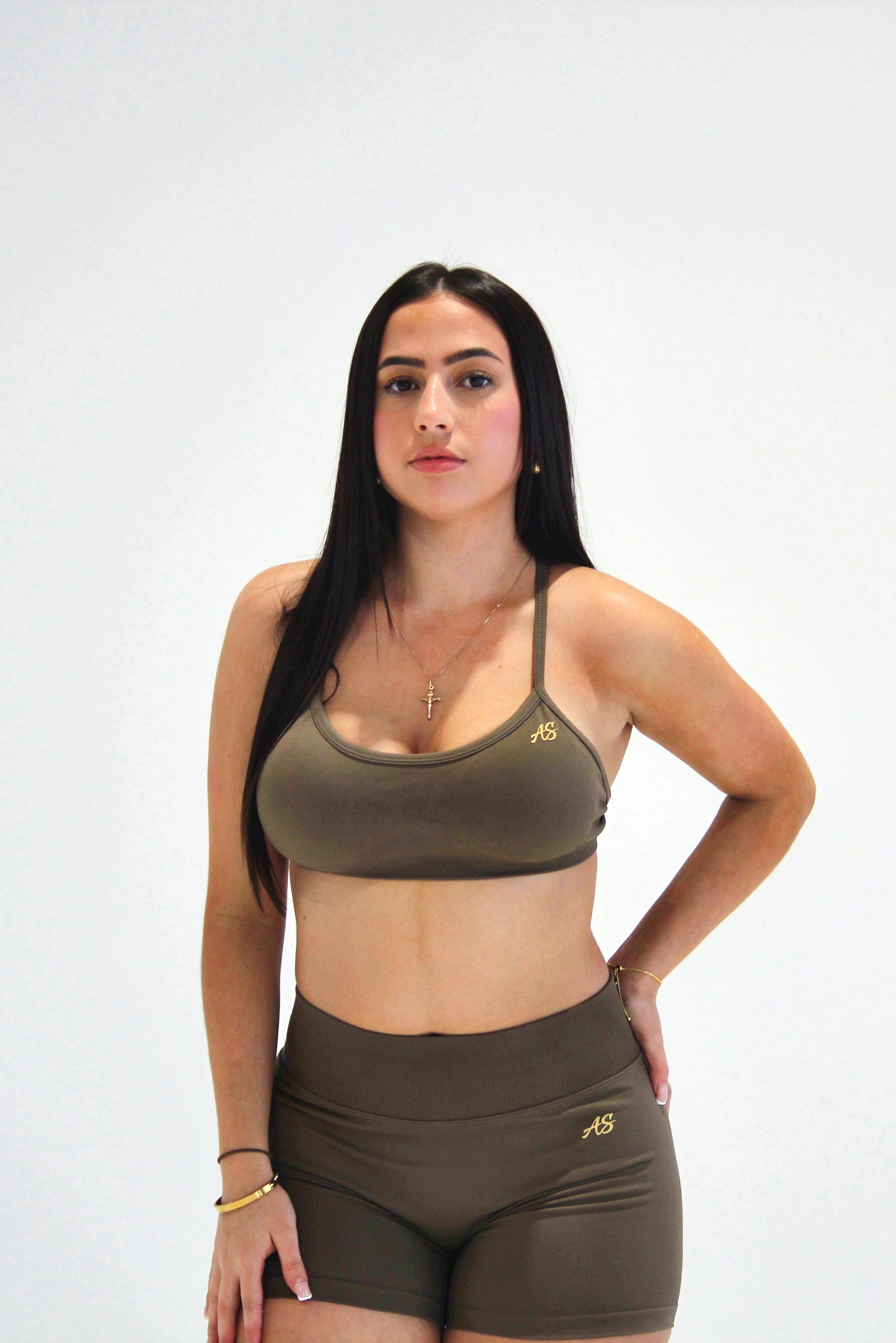 CLASSIC V-DROP SHORTS - OLIVE BROWN
