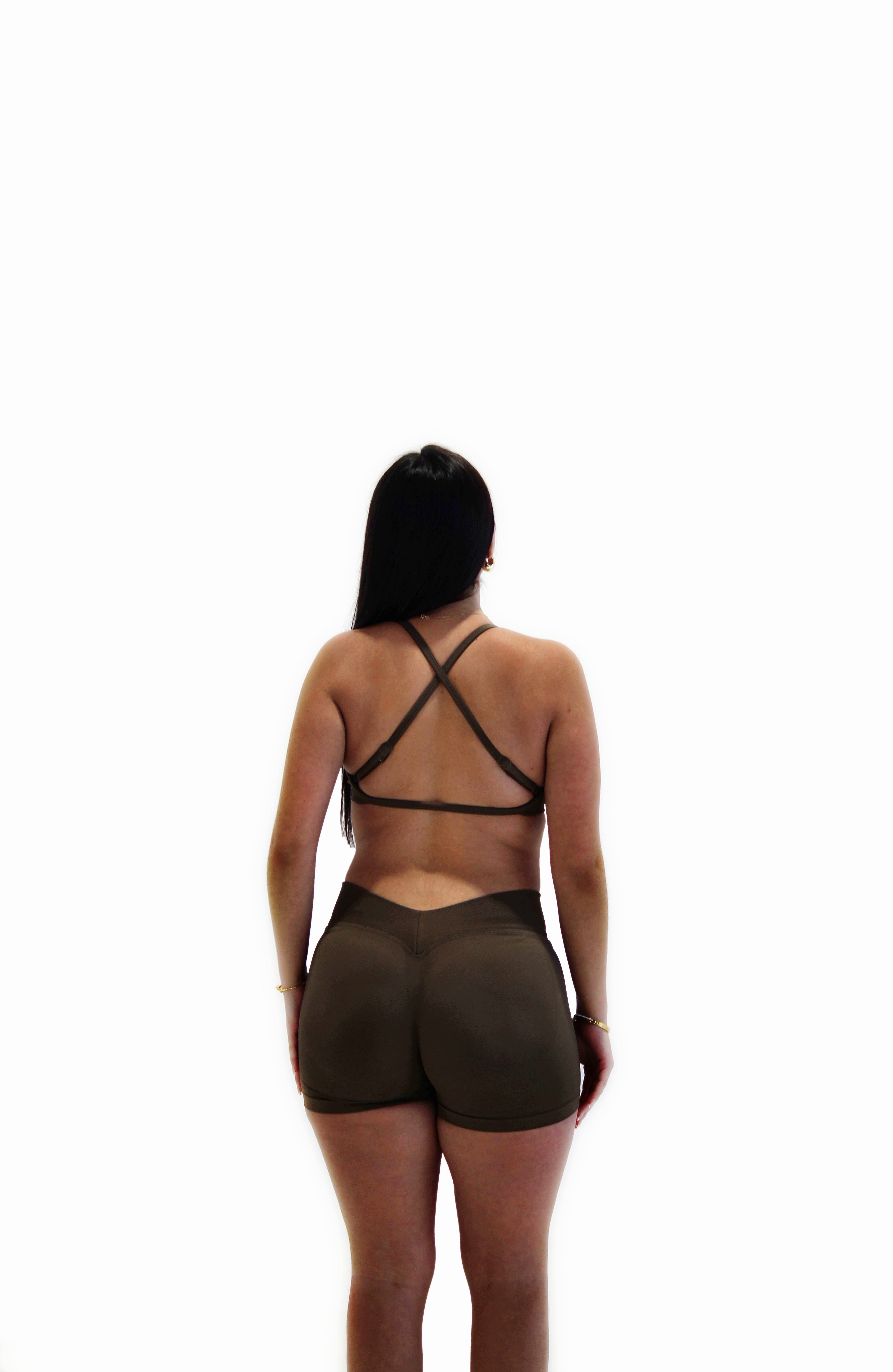 CLASSIC V-DROP SHORTS - OLIVE BROWN